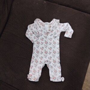 Laura Ashley Baby Floral Long Sleeve One-Piece Romper 0-3 Months